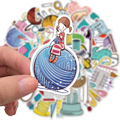 Cartoon Sewing Machine Stickers-ChandeliersDecor