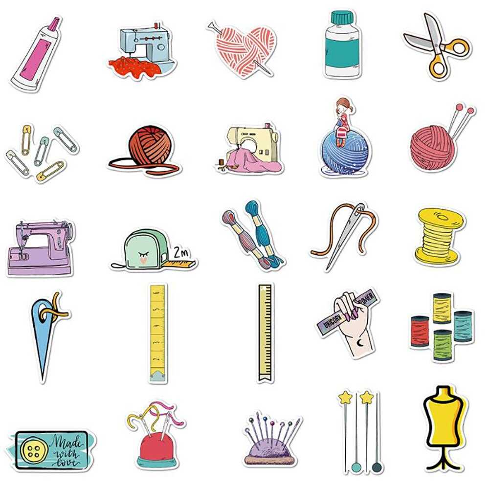 Cartoon Sewing Machine Stickers-ChandeliersDecor