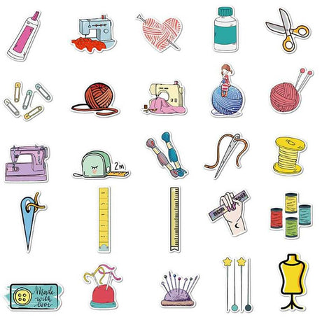 Cartoon Sewing Machine Stickers-ChandeliersDecor