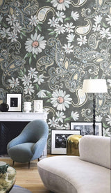 Cascade Bloom Floral Wallpaper Mural-ChandeliersDecor.com