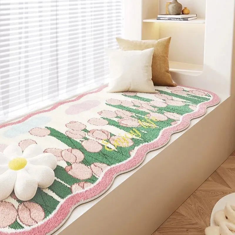 Cashmere Bloom: Elegant Tulips Rug for Timeless Comfort-ChandeliersDecor