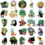 Cat Plant Stickers for Girls DIY Laptop Scrapbook Stickers-ChandeliersDecor