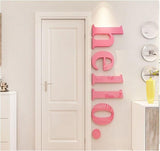 ChandeliersDecor.com-Kids Room Nursery Decals-3D HELLO Acrylic Wall Sticker Decal