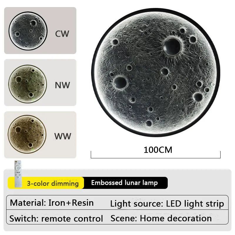 ChandeliersDecor.com-LED Wall Art-3D Moon LED Wall Lamp - Wall Decor