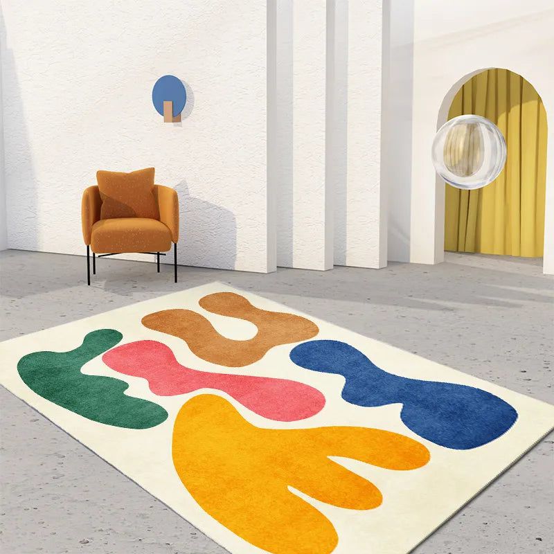 ChandeliersDecor.com-Rugs & Carpets-Abstract Art Lamb Wool Carpet: Elevate Your Space