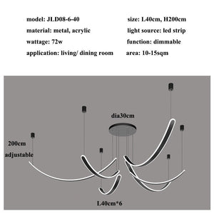 ChandeliersDecor.com-Ceiling Chandelier-Acrylic Belts Chandelier: Sleek and Stylish Lighting