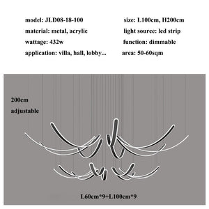 ChandeliersDecor.com-Ceiling Chandelier-Acrylic Belts Chandelier: Sleek and Stylish Lighting