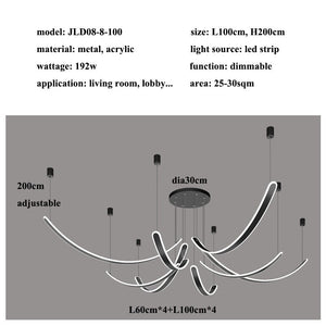 ChandeliersDecor.com-Ceiling Chandelier-Acrylic Belts Chandelier: Sleek and Stylish Lighting