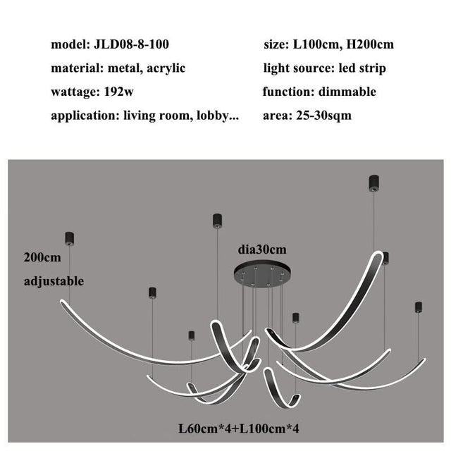Acrylic Belts Chandelier: Sleek and Stylish Lighting-ChandeliersDecor.com