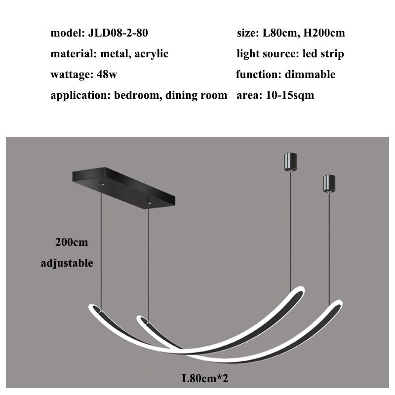 ChandeliersDecor.com-Ceiling Chandelier-Acrylic Belts Chandelier: Sleek and Stylish Lighting