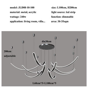 ChandeliersDecor.com-Ceiling Chandelier-Acrylic Belts Chandelier: Sleek and Stylish Lighting