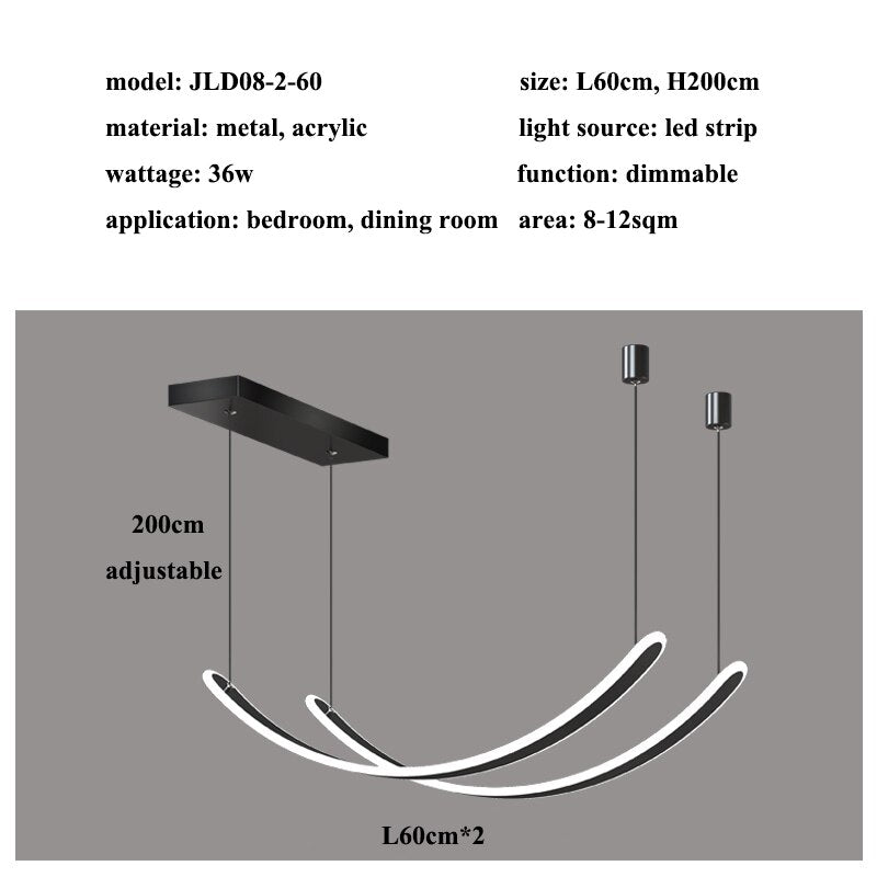 ChandeliersDecor.com-Ceiling Chandelier-Acrylic Belts Chandelier: Sleek and Stylish Lighting