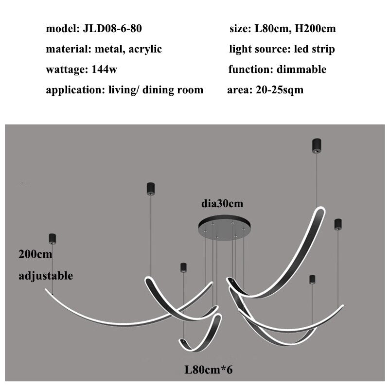 ChandeliersDecor.com-Ceiling Chandelier-Acrylic Belts Chandelier: Sleek and Stylish Lighting