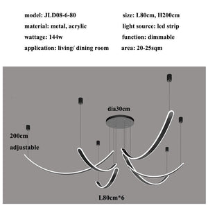 ChandeliersDecor.com-Ceiling Chandelier-Acrylic Belts Chandelier: Sleek and Stylish Lighting