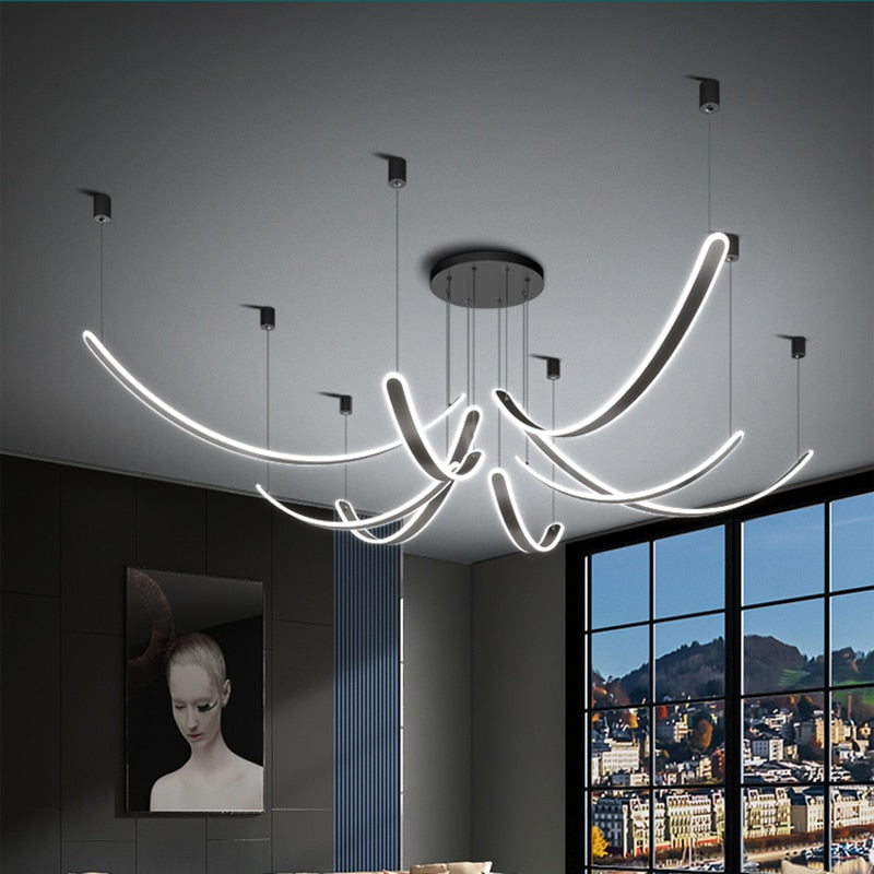 ChandeliersDecor.com-Ceiling Chandelier-Acrylic Belts Chandelier: Sleek and Stylish Lighting