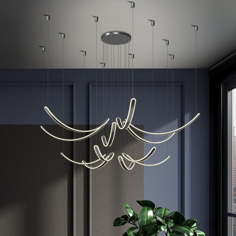 ChandeliersDecor.com-Ceiling Chandelier-Acrylic Belts Chandelier: Sleek and Stylish Lighting