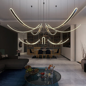 ChandeliersDecor.com-Ceiling Chandelier-Acrylic Belts Chandelier: Sleek and Stylish Lighting