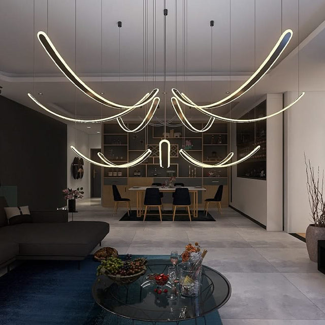 Acrylic Belts Chandelier: Sleek and Stylish Lighting-ChandeliersDecor.com