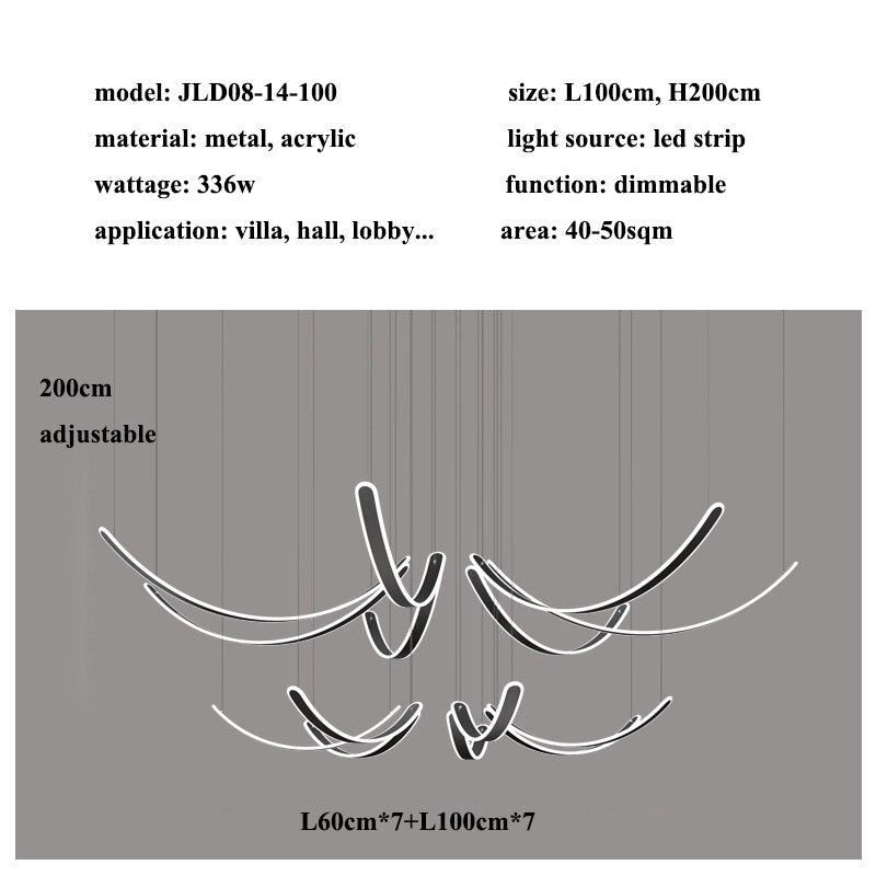 ChandeliersDecor.com-Ceiling Chandelier-Acrylic Belts Chandelier: Sleek and Stylish Lighting