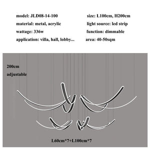 ChandeliersDecor.com-Ceiling Chandelier-Acrylic Belts Chandelier: Sleek and Stylish Lighting