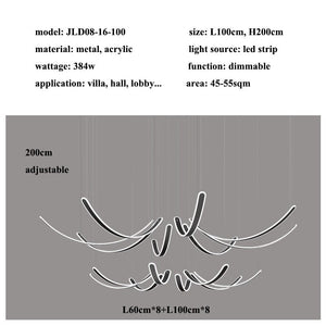 ChandeliersDecor.com-Ceiling Chandelier-Acrylic Belts Chandelier: Sleek and Stylish Lighting