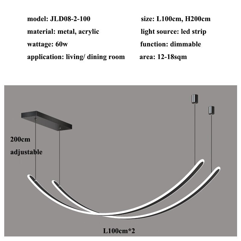 ChandeliersDecor.com-Ceiling Chandelier-Acrylic Belts Chandelier: Sleek and Stylish Lighting