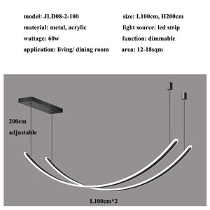 ChandeliersDecor.com-Ceiling Chandelier-Acrylic Belts Chandelier: Sleek and Stylish Lighting