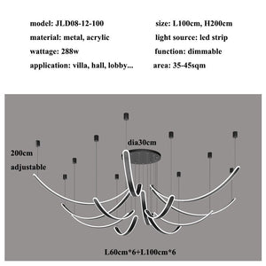 ChandeliersDecor.com-Ceiling Chandelier-Acrylic Belts Chandelier: Sleek and Stylish Lighting