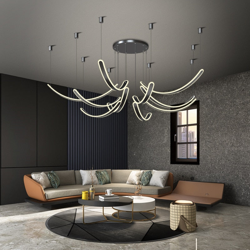 ChandeliersDecor.com-Ceiling Chandelier-Acrylic Belts Chandelier: Sleek and Stylish Lighting