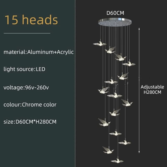 Acrylic Glass Birds Chandelier - Exquisite Lighting Solution-ChandeliersDecor.com