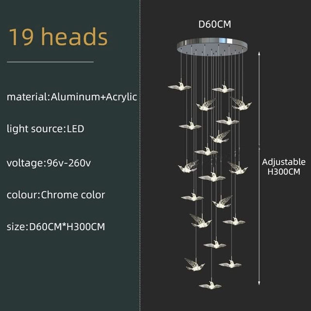 Acrylic Glass Birds Chandelier - Exquisite Lighting Solution-ChandeliersDecor.com