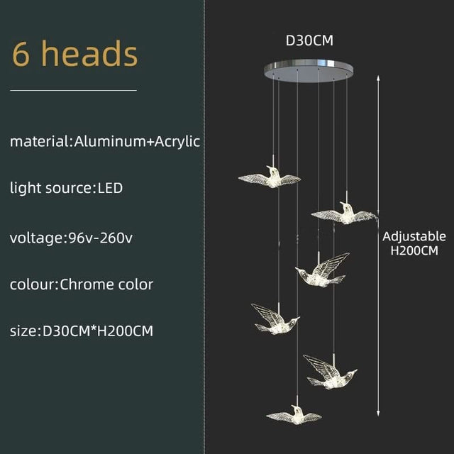 Acrylic Glass Birds Chandelier - Exquisite Lighting Solution-ChandeliersDecor.com