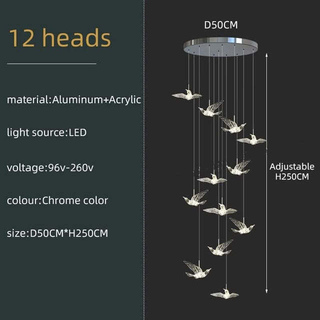 Acrylic Glass Birds Chandelier - Exquisite Lighting Solution-ChandeliersDecor.com