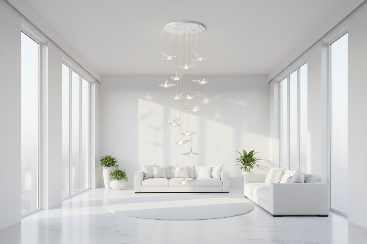 Acrylic Glass Birds Chandelier - Exquisite Lighting Solution-ChandeliersDecor.com