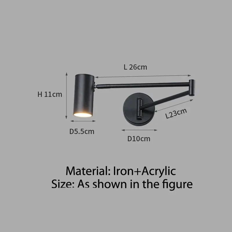 ChandeliersDecor.com-Wall Lights-Adjustable Wall Lamp - Swivel Arm Design