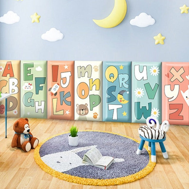 ChandeliersDecor.com-Padded Walls-Adorable Alphabet Kids Wall Padded Safety Cushions