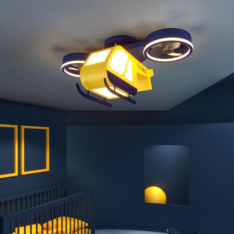 ChandeliersDecor.com-Kids Room Nursery Lighting-Aeroplane Light and Fan - Cool Your Room with Style