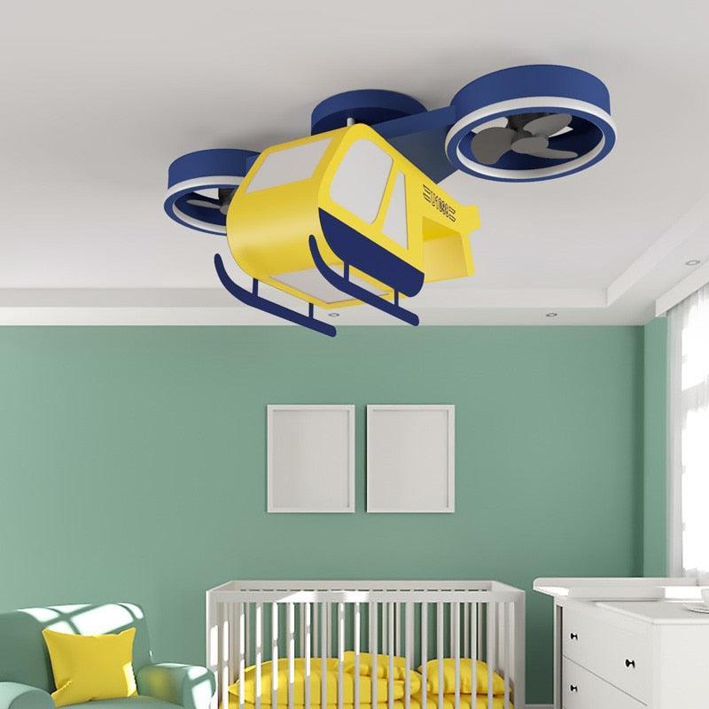 ChandeliersDecor.com-Kids Room Nursery Lighting-Aeroplane Light and Fan - Cool Your Room with Style