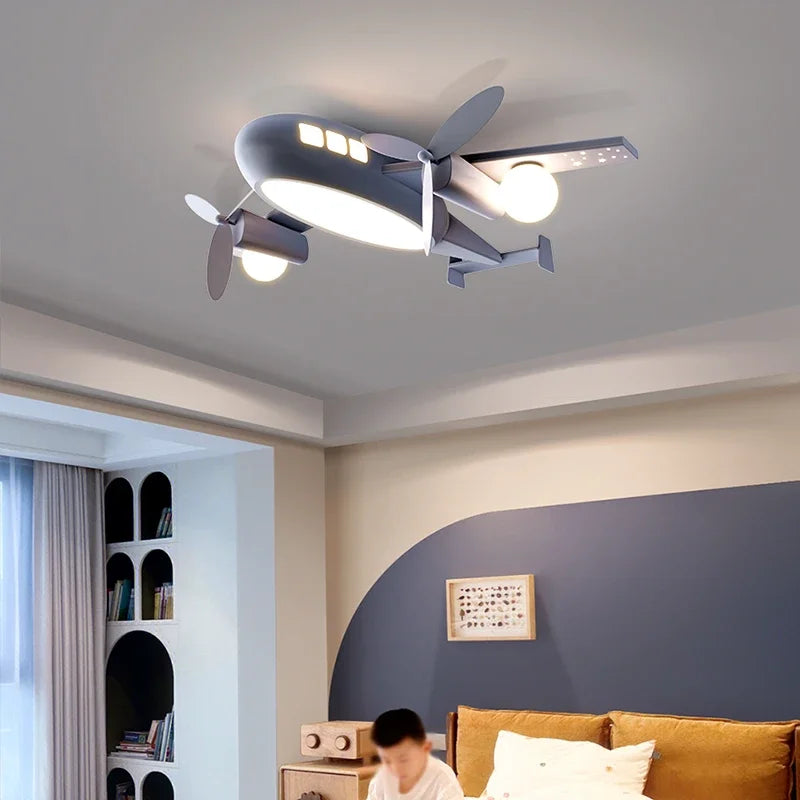 ChandeliersDecor.com-Kids Room Nursery Lighting-Aeroplane Lustre Ceiling Light for Kids Room