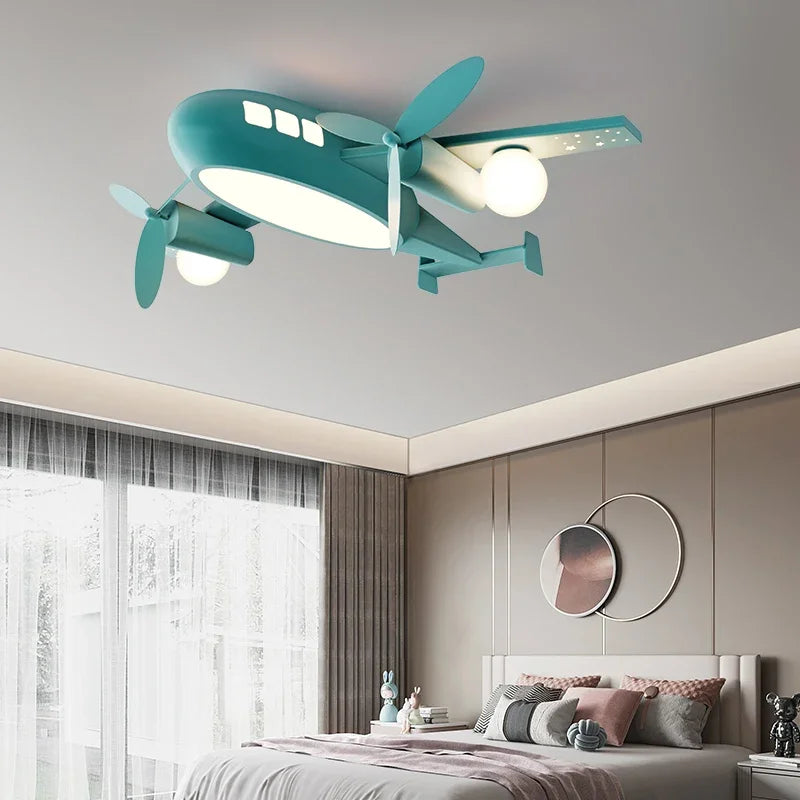 ChandeliersDecor.com-Kids Room Nursery Lighting-Aeroplane Lustre Ceiling Light for Kids Room