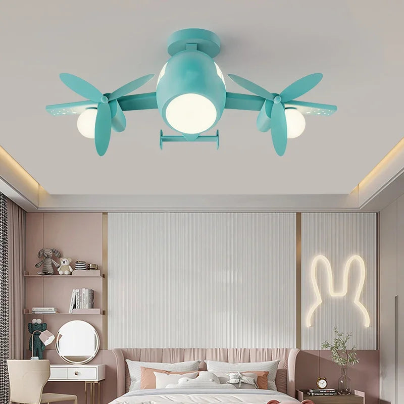 ChandeliersDecor.com-Kids Room Nursery Lighting-Aeroplane Lustre Ceiling Light for Kids Room