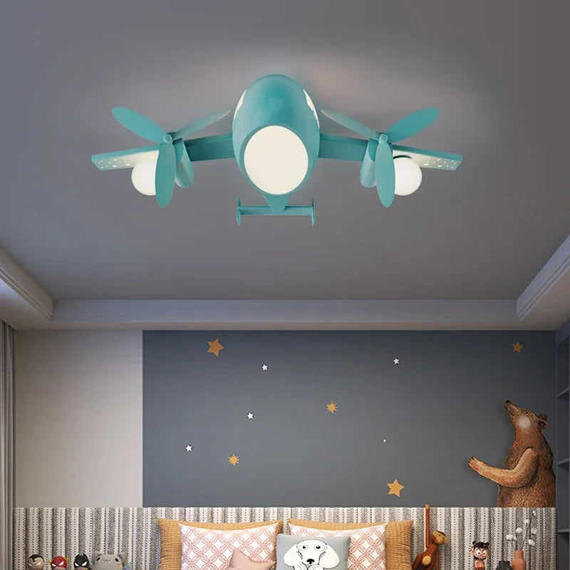 ChandeliersDecor.com-Kids Room Nursery Lighting-Aeroplane Lustre Ceiling Light for Kids Room