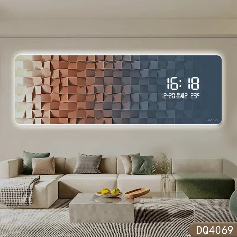 ChandeliersDecor.com-Wall Clocks-Aesthetic Luminous Digital Clock for Living Room