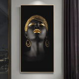 ChandeliersDecor.com-Wall Posters-African Girl Trio Black Art Canvas Set