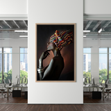 ChandeliersDecor.com-Wall Posters-Afro Girl Crowned Flower Canvas Wall Art