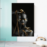 ChandeliersDecor.com-Wall Posters-Afro Girl in Beads Jewel Canvas Wall Art