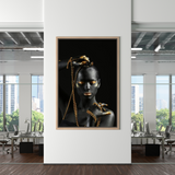 ChandeliersDecor.com-Wall Posters-Afro Girl in Beads Jewel Canvas Wall Art