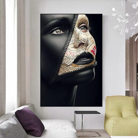 ChandeliersDecor.com-Wall Posters-Afro Girl Model Canvas Wall Art