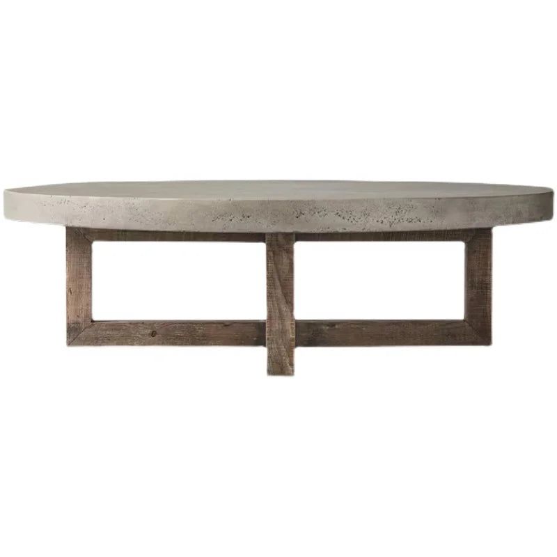 ChandeliersDecor.com-Coffee Tables-Aged Pine Wood Round Coffee Table