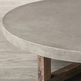 ChandeliersDecor.com-Coffee Tables-Aged Pine Wood Round Coffee Table